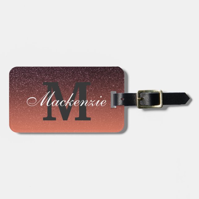 Gradient Glitter Pattern Luggage Tag (Front Horizontal)