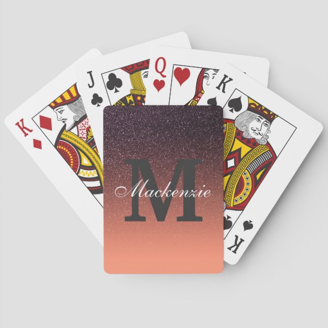 Gradient Glitter Pattern Playing Cards (Back)