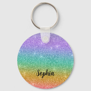 Gradient Glitter Personalised Key Ring