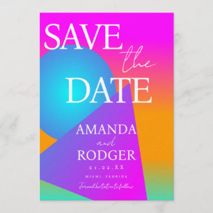 Gradient Glow Geometric Save the Date Invitation