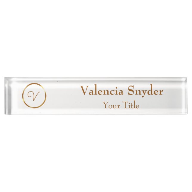 Gradient gold circle custom business logo nameplate (Front)