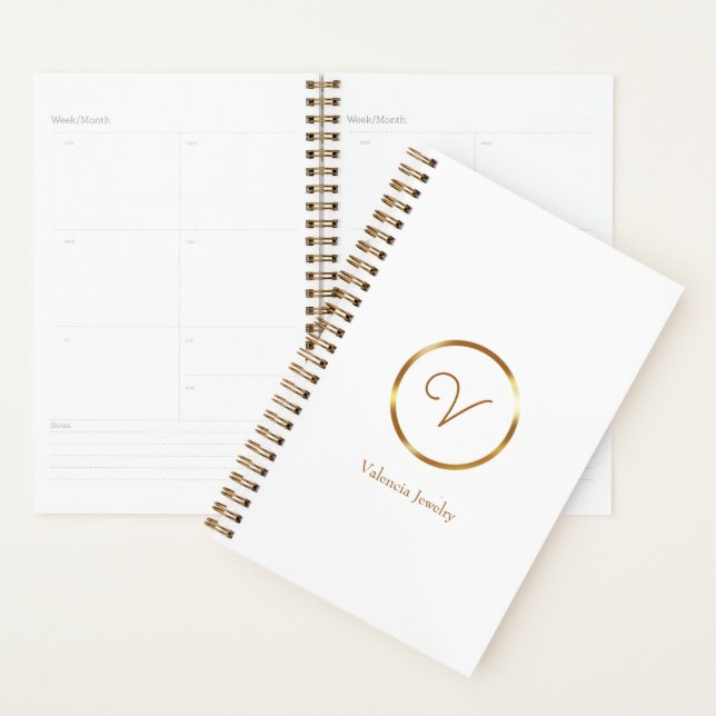 Gradient gold circle custom business logo planner (Display)