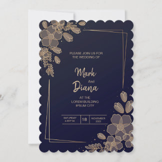 gradient-golden-floral-wedding-invitation invitation