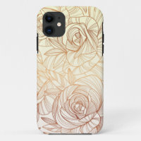 gradient golden linear floral