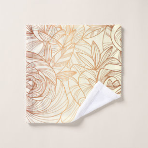 gradient golden linear floral wash cloth