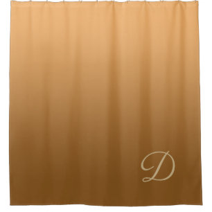 Gradient Golden with Custom Monogram Shower Curtain