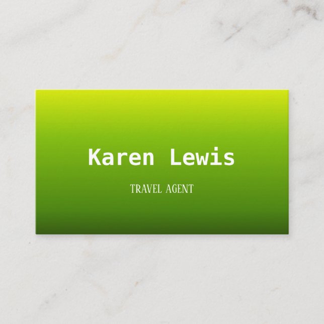 Gradient green and yellow business card (Front)