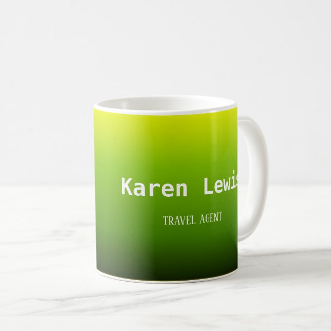Gradient green and yellow coffee mug (Front Right)