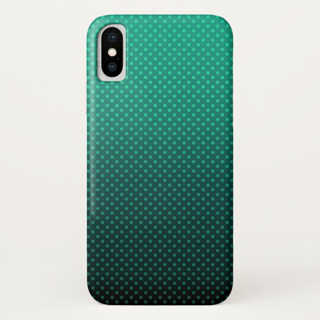 Gradient green grey polka dots print abstract femi Case-Mate iPhone case (Back)
