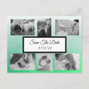 Gradient Green Photo Save the Date Postcard