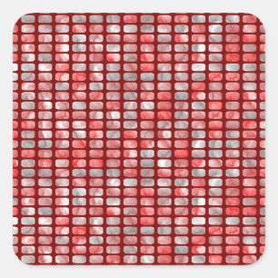 Gradient grey and red blocks pattern square sticker
