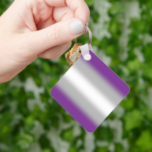 Gradient Greysexual Pride Flag – Greysexual Flag Key Ring