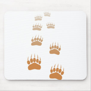 Gradient Grizzly Bear Paw Print Mouse Mat