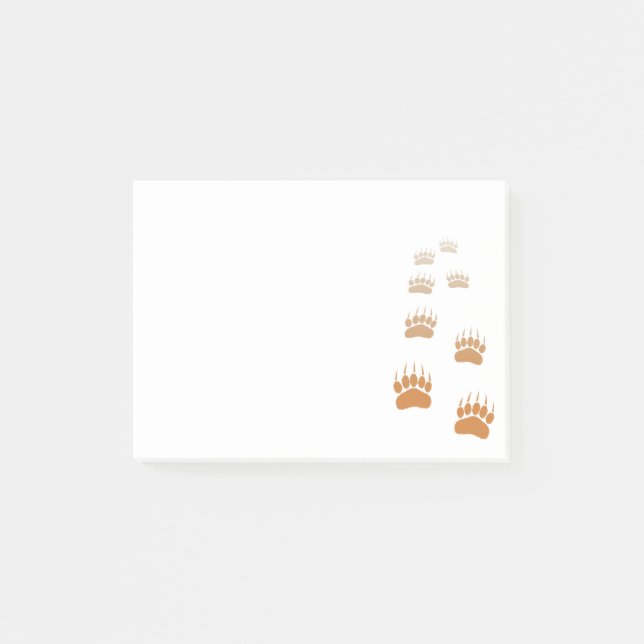 Gradient Grizzly Bear Paw Print Post-it Notes (Front)