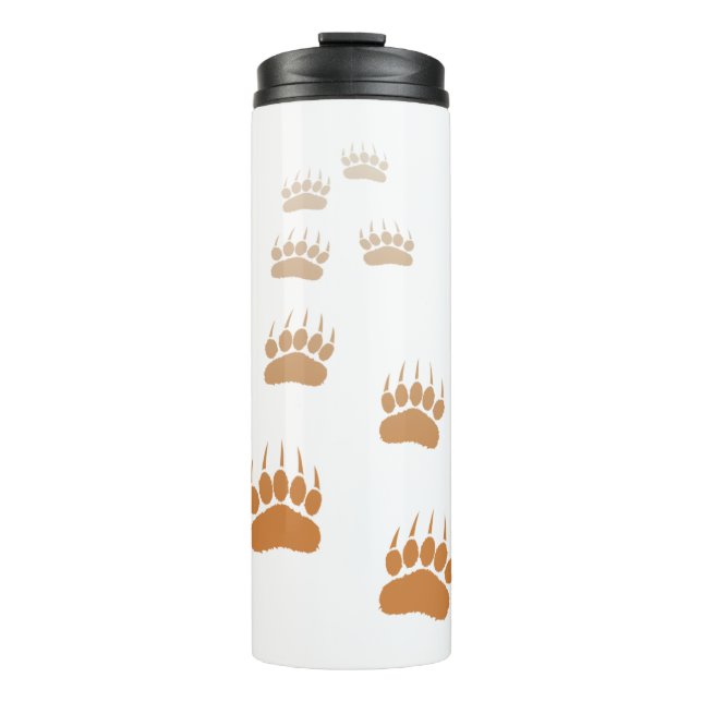 Gradient Grizzly Bear Paw Print Thermal Tumbler (Front)