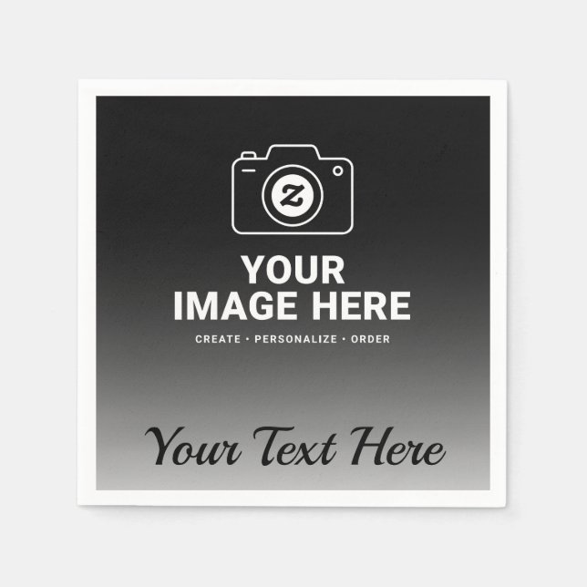 Gradient Image and Text Napkin (Front)