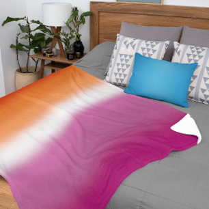 Gradient Lesbian Pride Flag – Lesbian Flag Sherpa Blanket