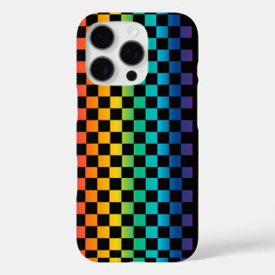 Gradient LGBTQ Chequered Rainbow Pride iPhone 16 Pro Case