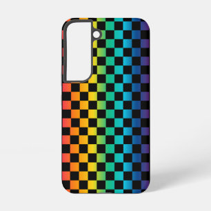 Gradient LGBTQ Chequered Rainbow Pride  Samsung Galaxy Case