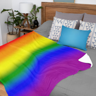 Gradient LGBTQ+ Rainbow Pride Flag - Rainbow Flag Sherpa Blanket