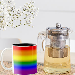 Gradient LGBTQ+ Rainbow Pride Flag - Rainbow Flag Two-Tone Coffee Mug