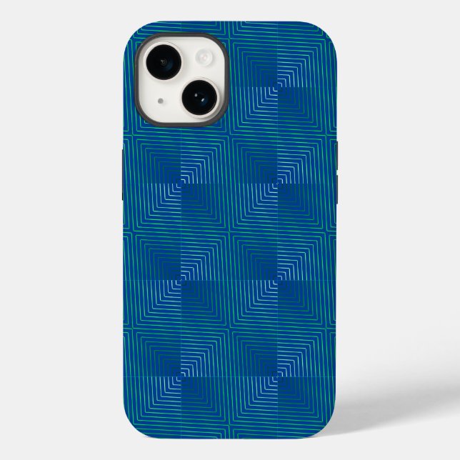 Gradient lines pattern 01.Green Blue BG Case-Mate iPhone Case (Back)