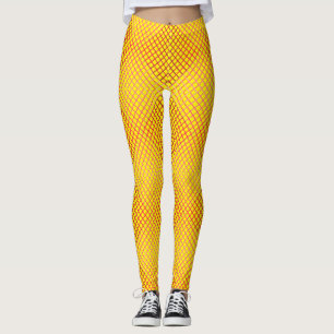 Gradient lines pattern 02 Pink BYellow BG Leggings
