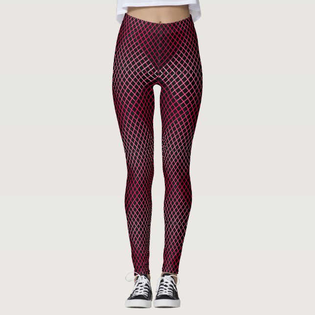 Gradient lines pattern 02 Pink Leggings (Front)