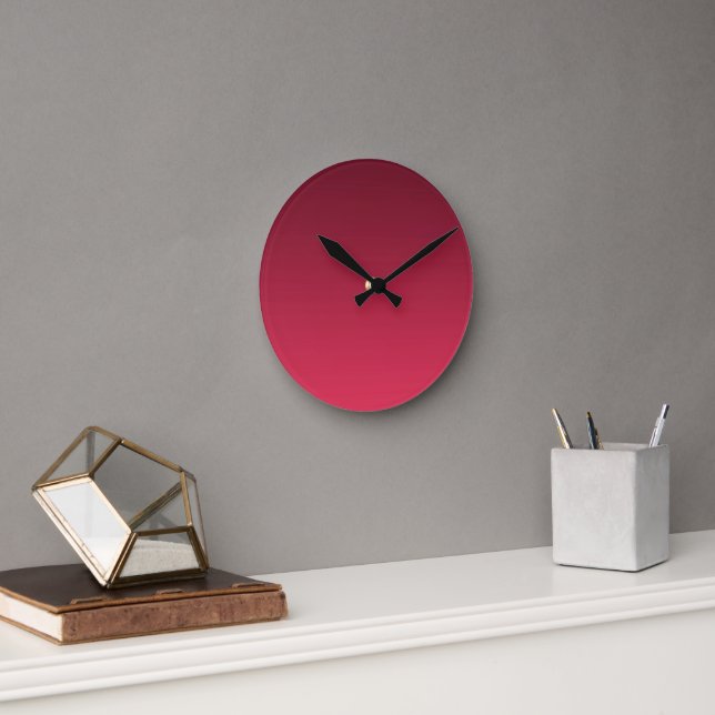 Gradient Magenta - light to deep | Seasonal Moods| Round Clock (Office)