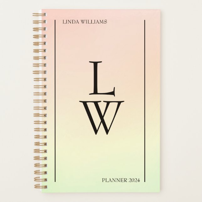 Gradient Minimalist Personalised Business Planner (Front)