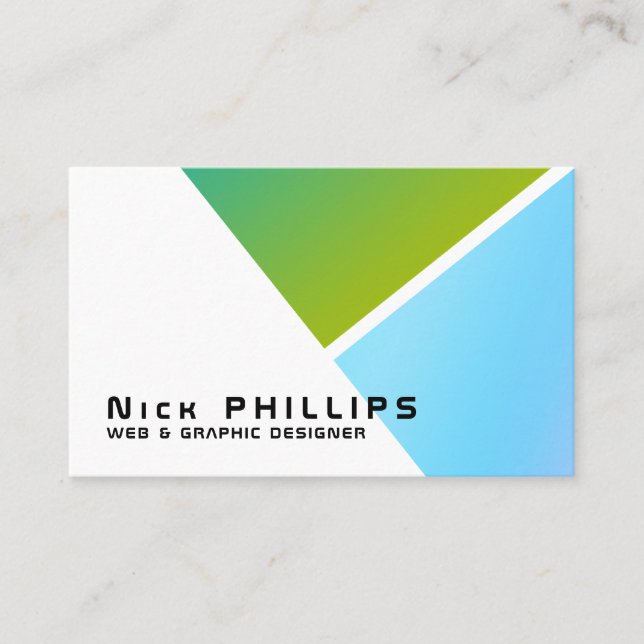 Gradient modern split space cover business card (Front)