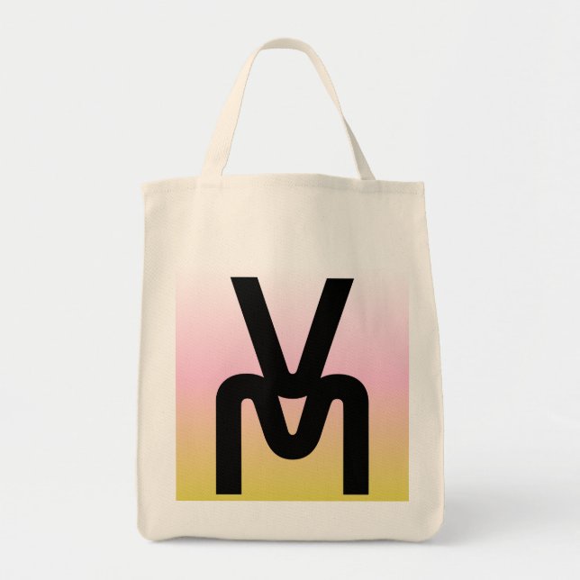 Gradient Monogram Minimalist Tote Bag (Front)