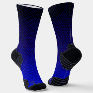 Gradient navy grey polka dots print abstract socks