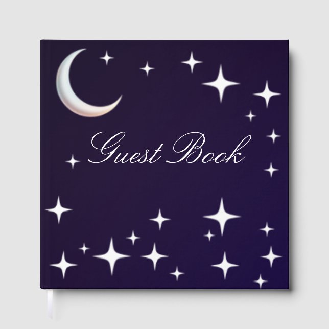 Gradient Night Themed Wedding Guest Book (Front)
