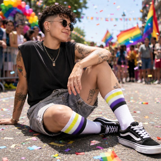 Gradient Nonbinary Pride Flag Socks (Creator Uploaded)