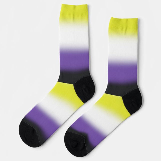 Gradient Nonbinary Pride Flag Socks (Left)