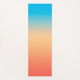 Gradient ombre coral blush beige blue soft blurred yoga mat