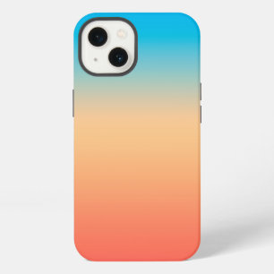 Gradient ombre coral blush beige blue soft iPhone 13 case
