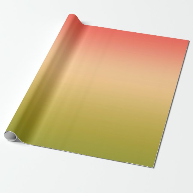 Gradient ombre coral blush beige lime soft blurred wrapping paper (Unrolled)