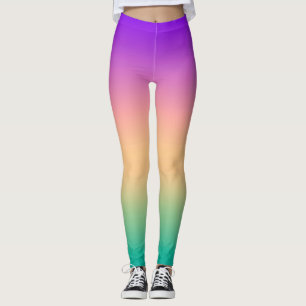 Gradient ombre green yellow pink purple soft blurr leggings
