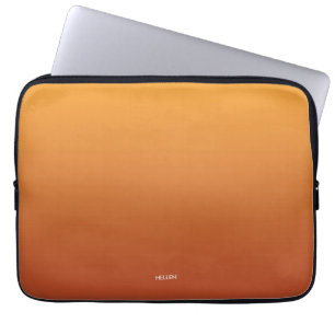 Gradient Ombre Orange Personalised Laptop Sleeve