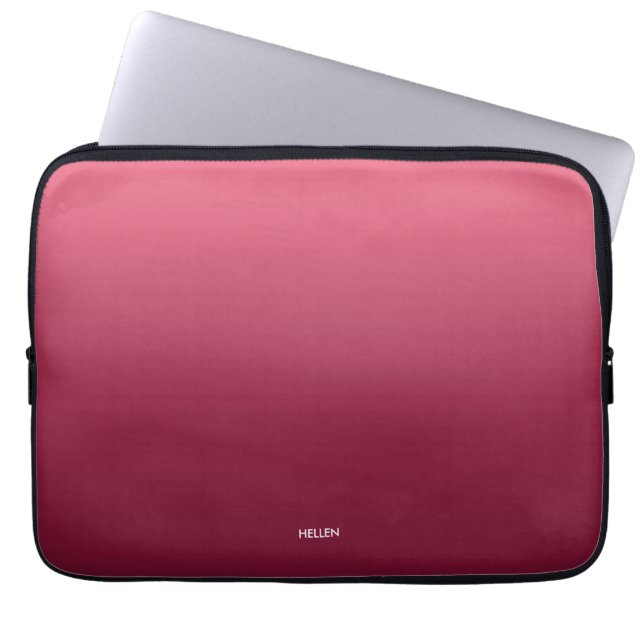 Gradient Ombre Pink Personalised Laptop Sleeve (Front)