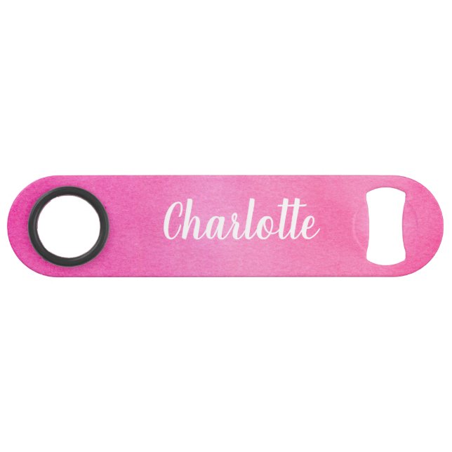 Gradient Ombre Pink Watercolor Personalised Name (Front (Horizontal))