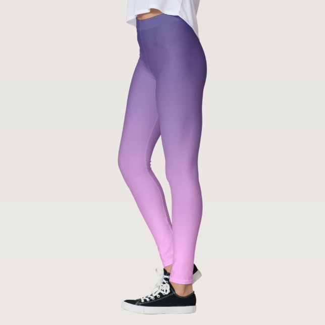 Gradient ombre purple to pink leggins leggings (Left)