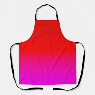 gradient ombre red pink , scarlet , red , pink  apron