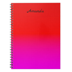 gradient ombre red pink , scarlet , red , pink notebook