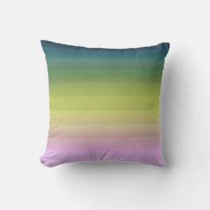 Gradient ombre stripe lined soft blurred green bei cushion