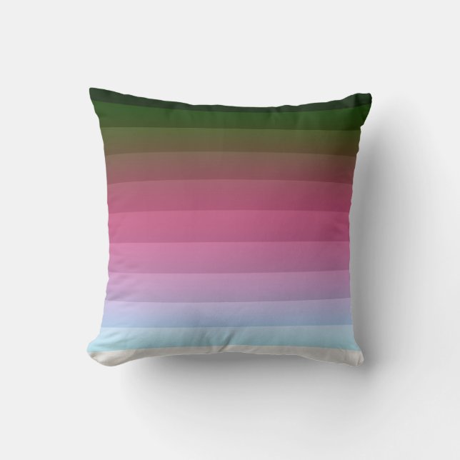 Gradient ombre stripe lined soft blurred multicolo cushion (Front)