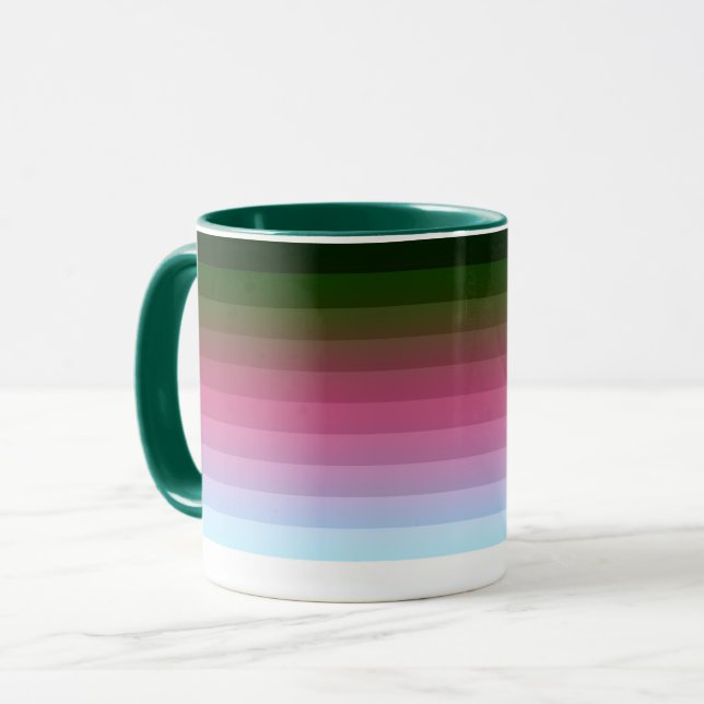 Gradient ombre stripe lined soft blurred multicolo mug (Front Left)