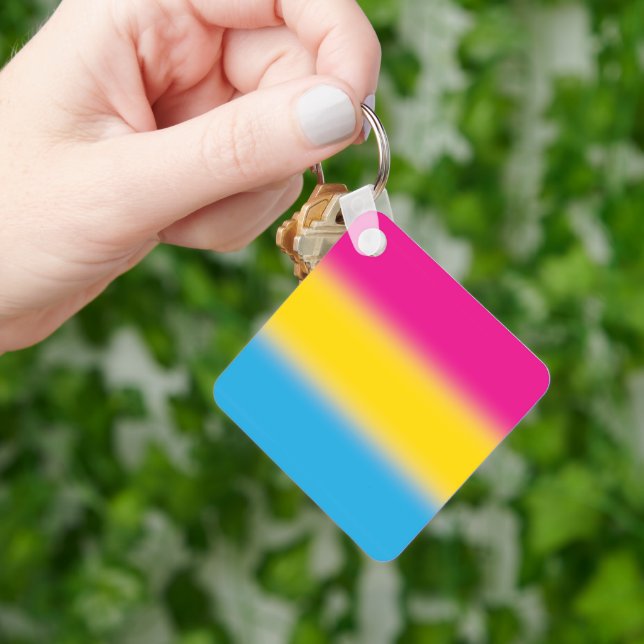Gradient Pansexual Pride Flag – Colourful Pan Flag Key Ring (Hand)